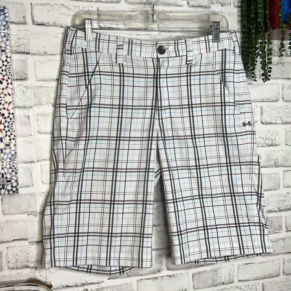 Under Armour Plaid Flat Front Shorts Waist 30 - Picture 1 of 5